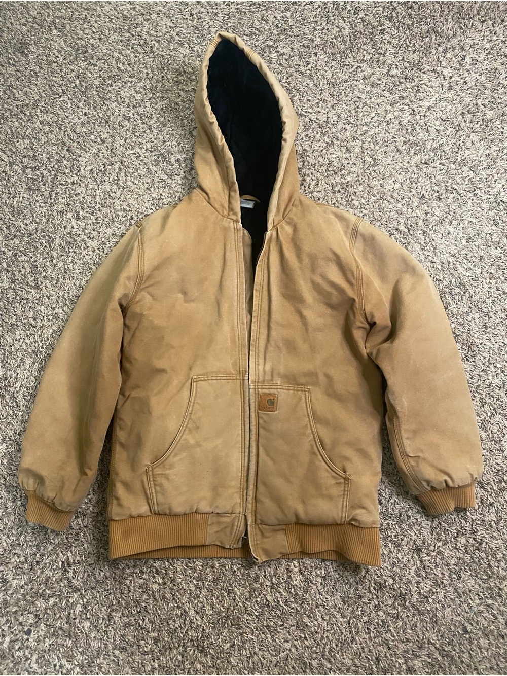 Carhartt Kids Hooded Puffer Jacket in Brown